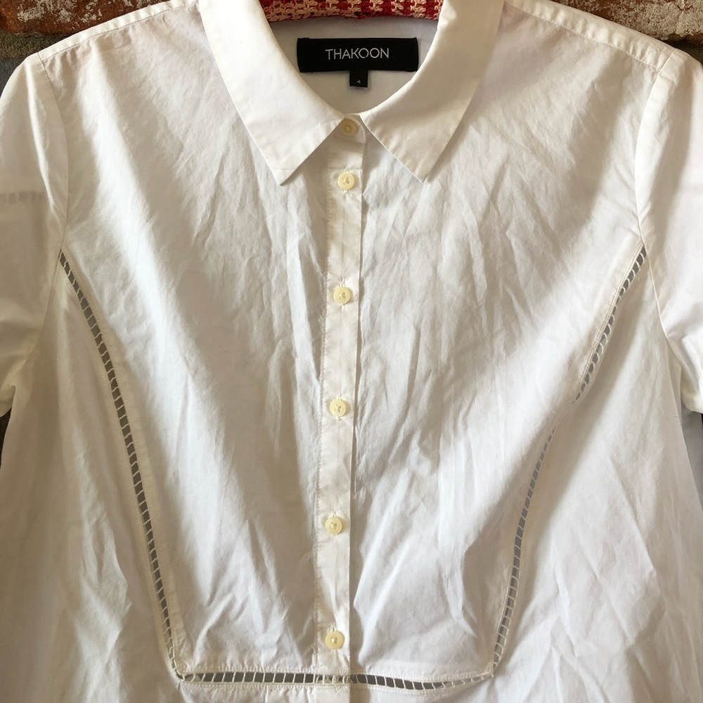 Thakoon Eyelet Button Down Blouse - image 3